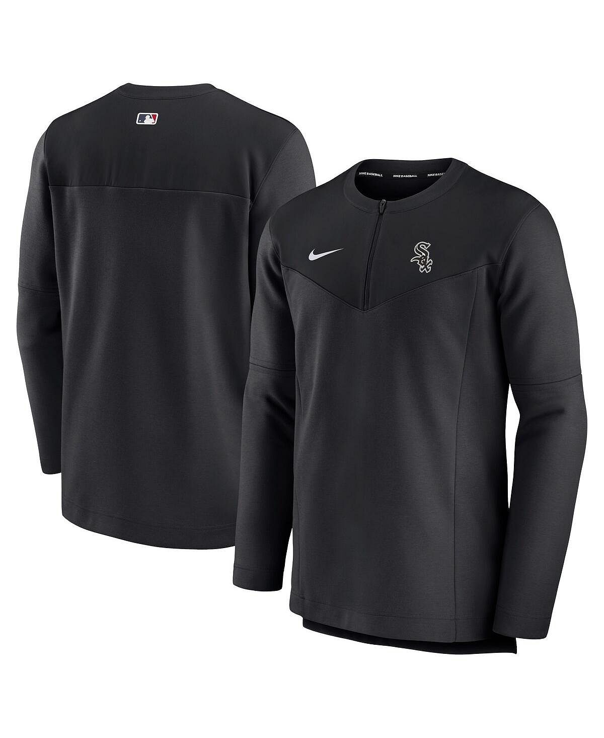 Мужская футболка с молнией до половины длины черного цвета Chicago White Sox Authentic Collection Game Time Performance Nike цена и фото