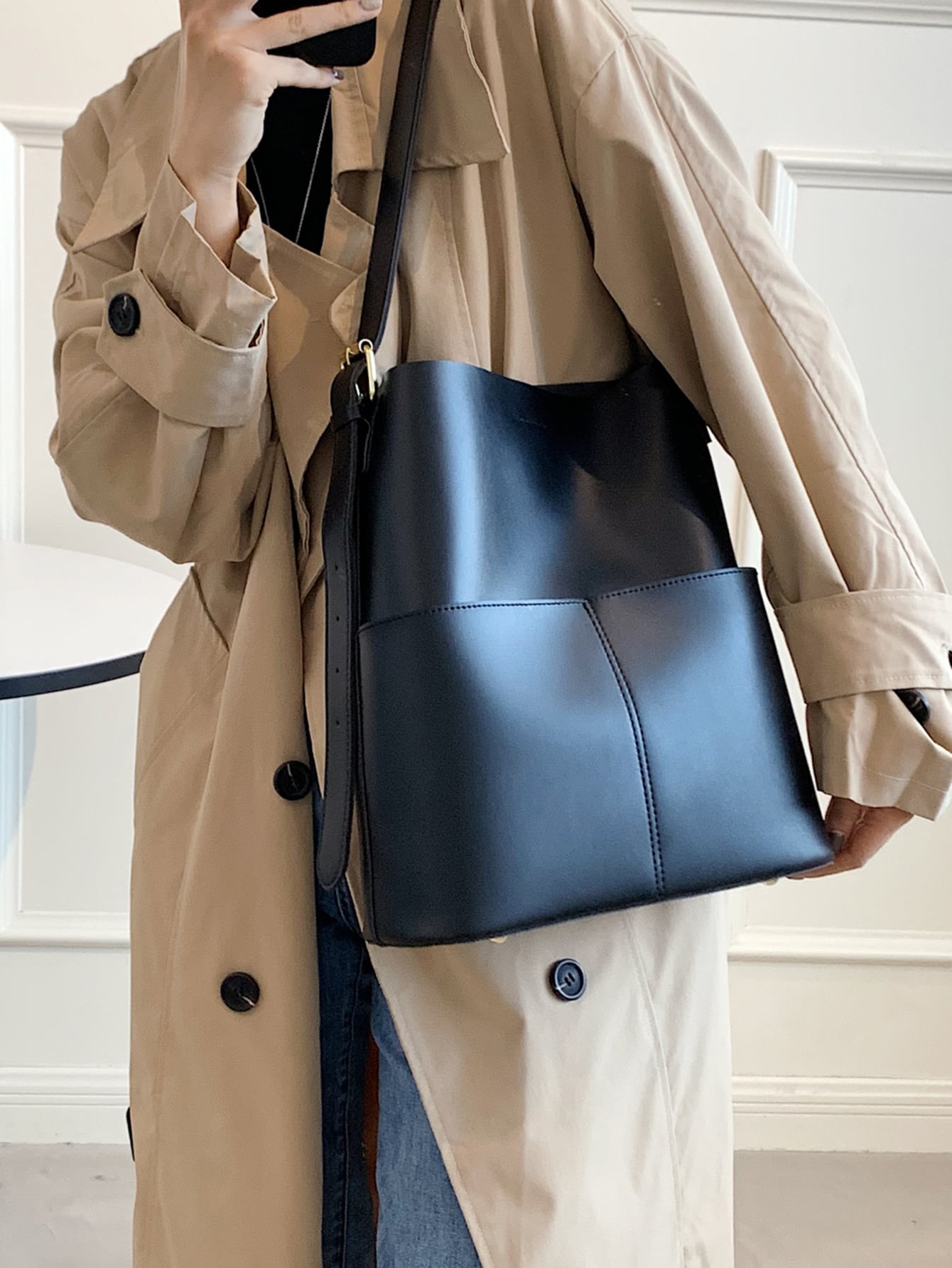 Легкая деловая повседневная минималистичная квадратная сумка с регулируемым ремешком для девочек-подростков, черный сумка almo белая с широким ремнем