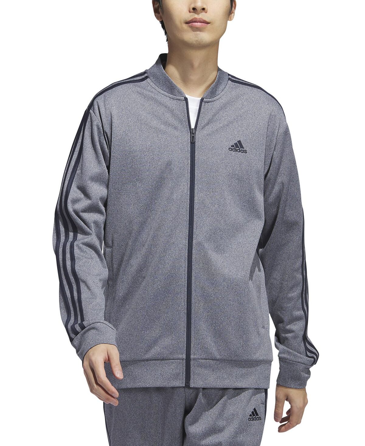 

Мужская спортивная куртка из трикотажа с логотипом и принтом adidas