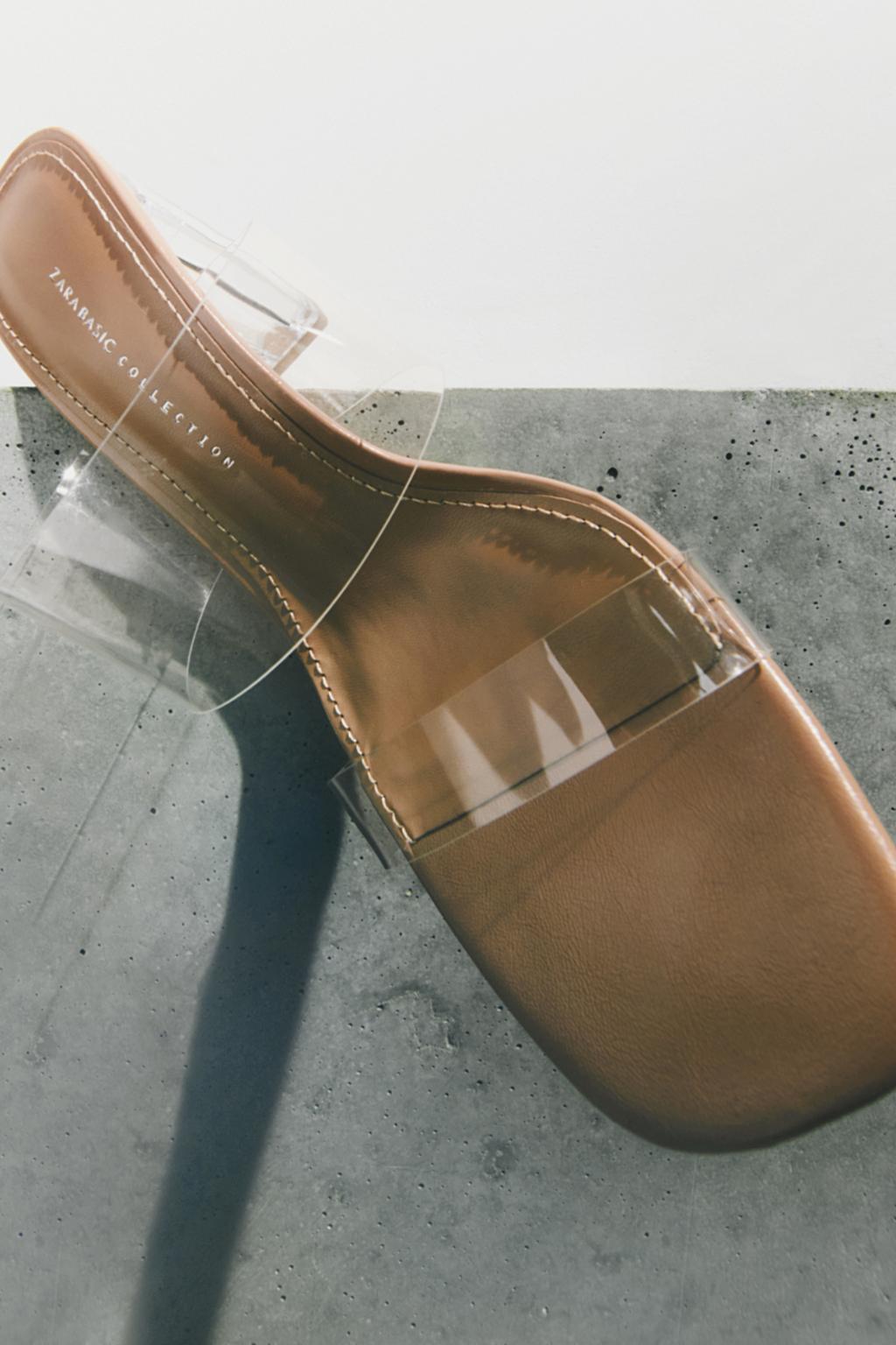 Прозрачные босоножки на высоком каблуке ZARA, светло-бежевый сандалии leecabe на высоком каблуке пвх верхняя платформа замша прозрачные для танцев на шесте 20 см 8 дюймов