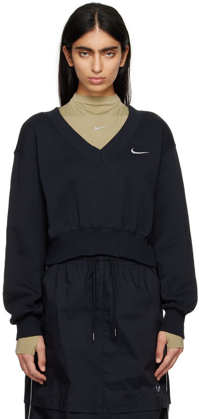 

Черный укороченный свитшот Nike