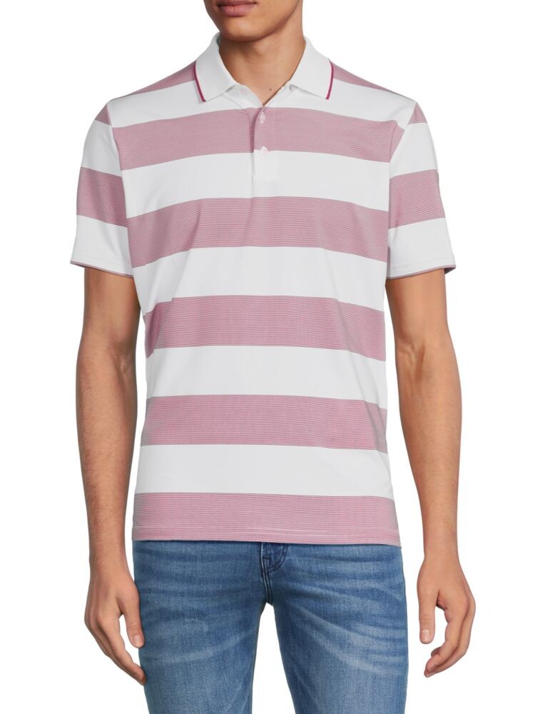

Поло в полоску Justin Bonobos, цвет White Pink