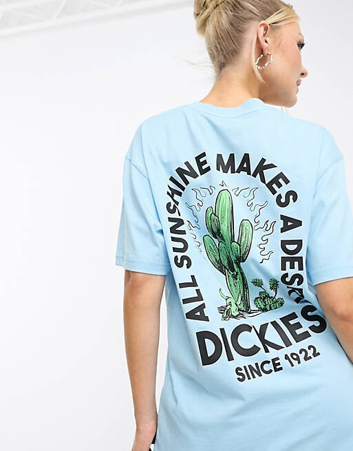 

Небесно-голубая футболка с принтом на спине Dickies Badger Mountain Cactus эксклюзивно для Asos, Синий