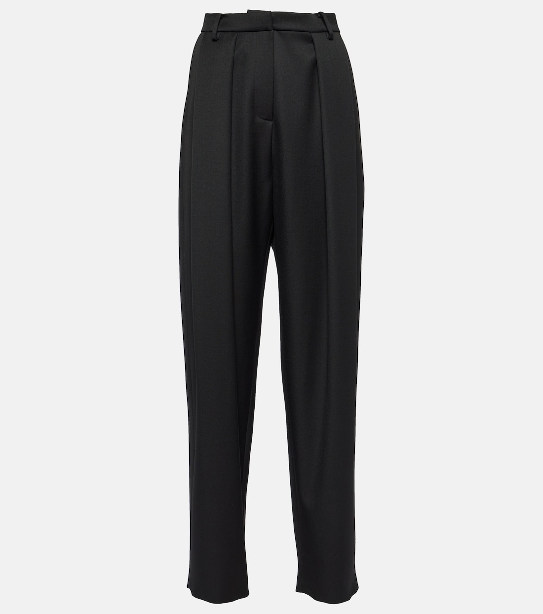 Шерстяные брюки с высокой посадкой Magda Butrym, черный прямые джинсы с высокой посадкой magda butrym синий