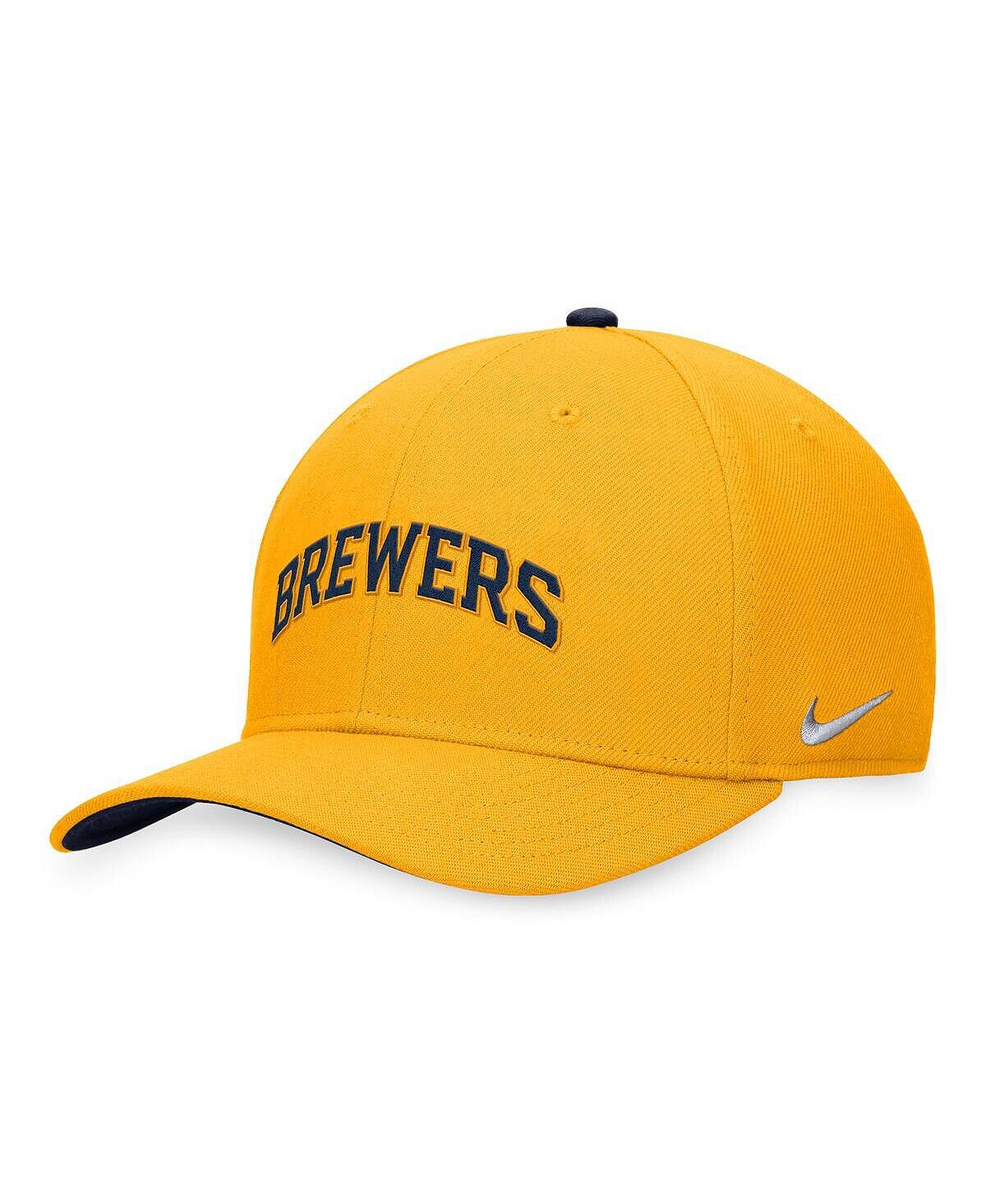 

Мужская золотистая гибкая кепка Milwaukee Brewers Classic99 с логотипом Swoosh Performance Nike
