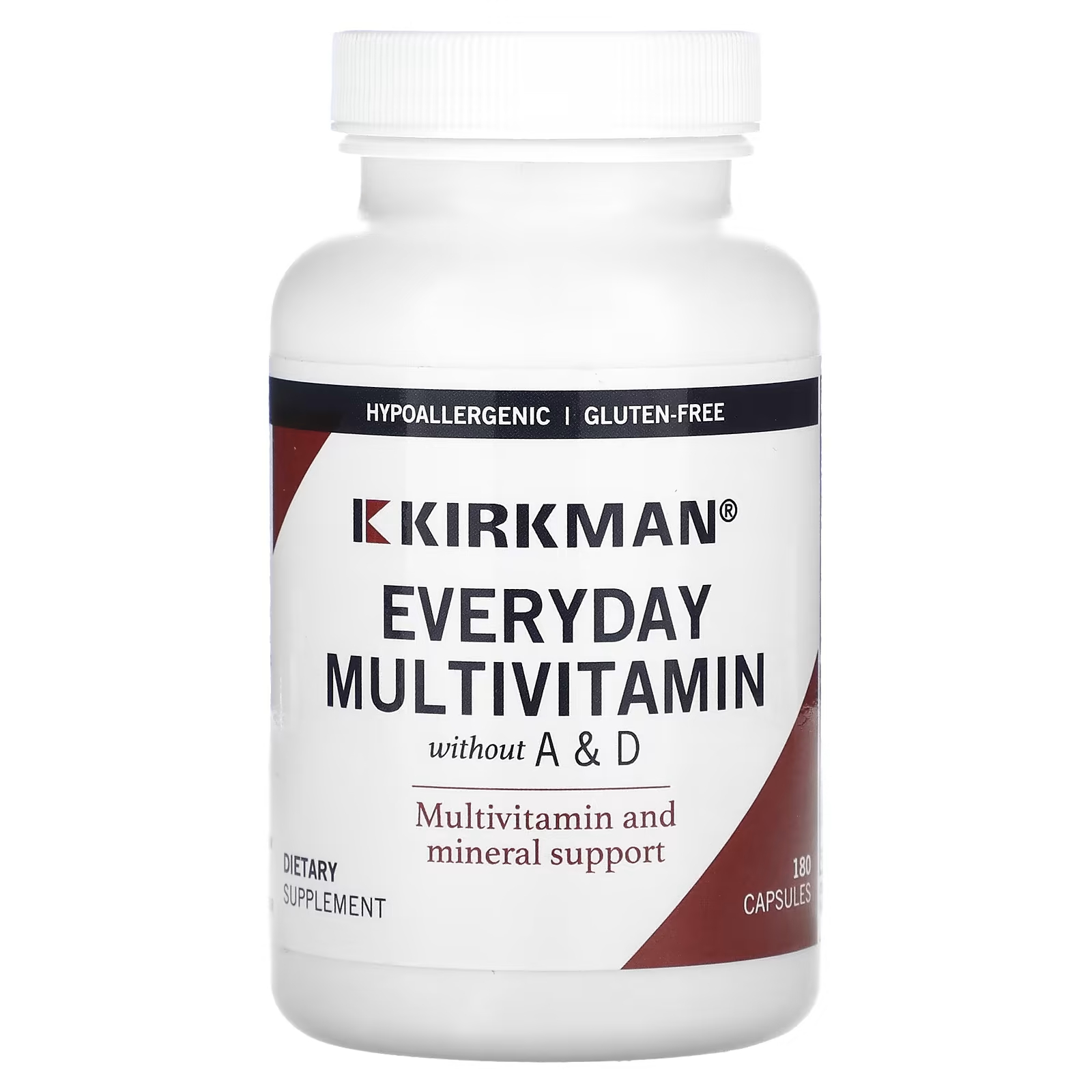 Мультивитамины Kirkman Labs A и D, 180 капсул kirkman labs мультивитамины для повседневного использования без витаминов и витаминов 180 капсул