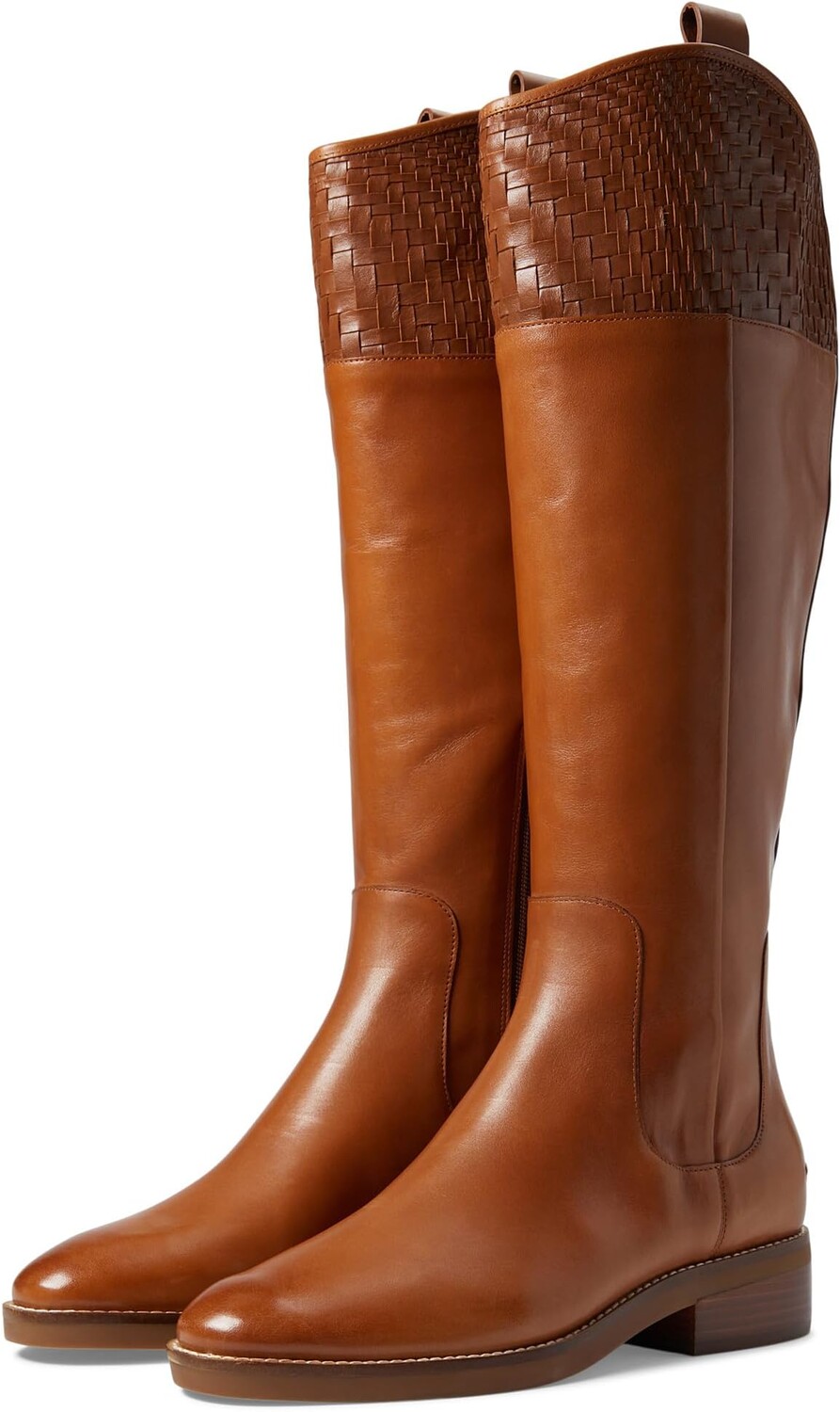 Сапоги Hampshire Riding Boot Cole Haan, цвет British Tan Leather/Woven Leather цена и фото