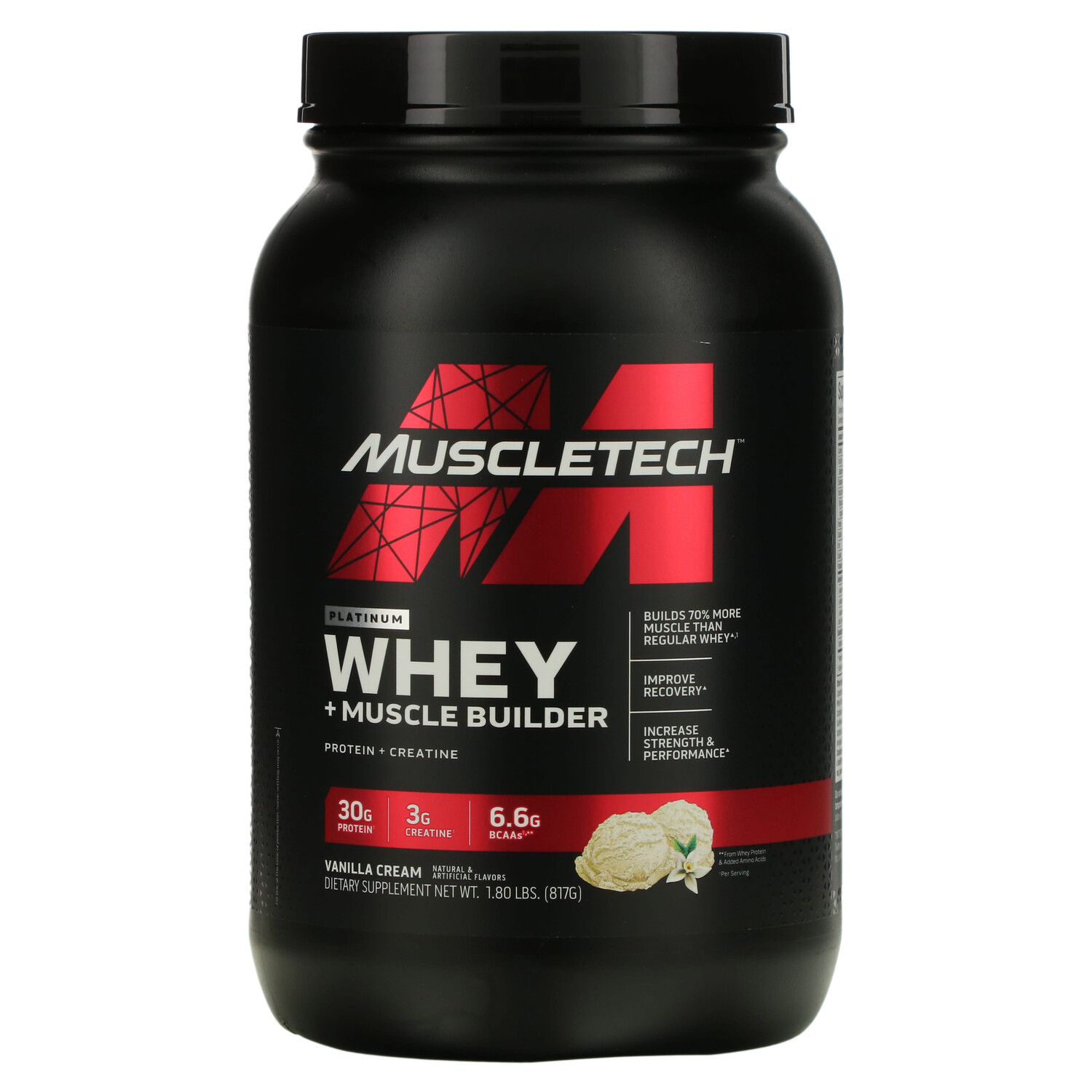 

Platinum Whey + Muscle Builder, ванильный крем, 817 г (1,8 фунта), MuscleTech