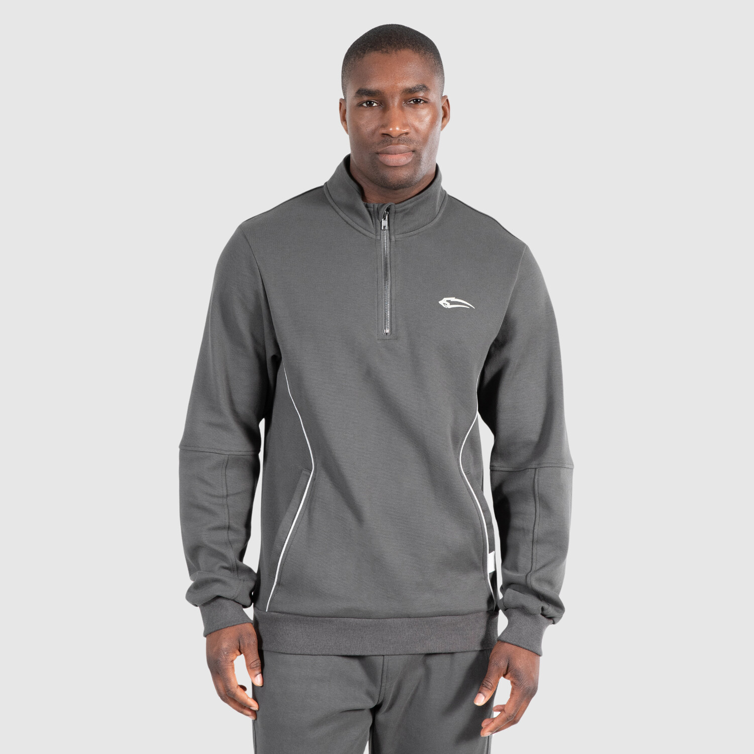 Толстовка SMILODOX Pikee Half Zip Jones, антрацит