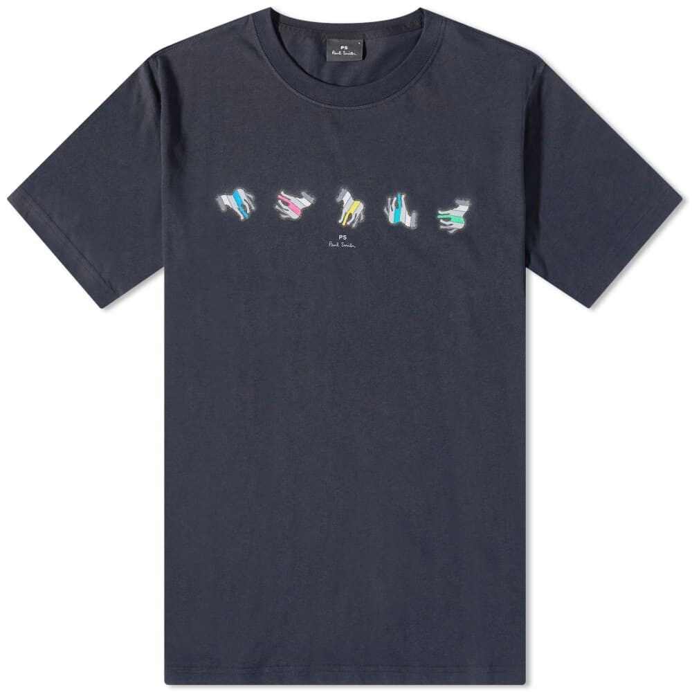 

Футболка Paul Smith с повторяющимся рисунком зебры, синий