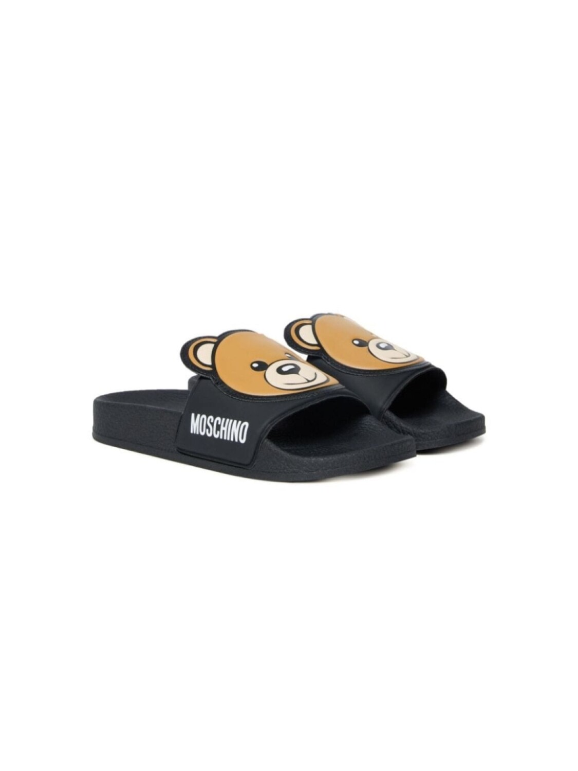 

Moschino Kids шлепанцы с декором Teddy Bear, черный