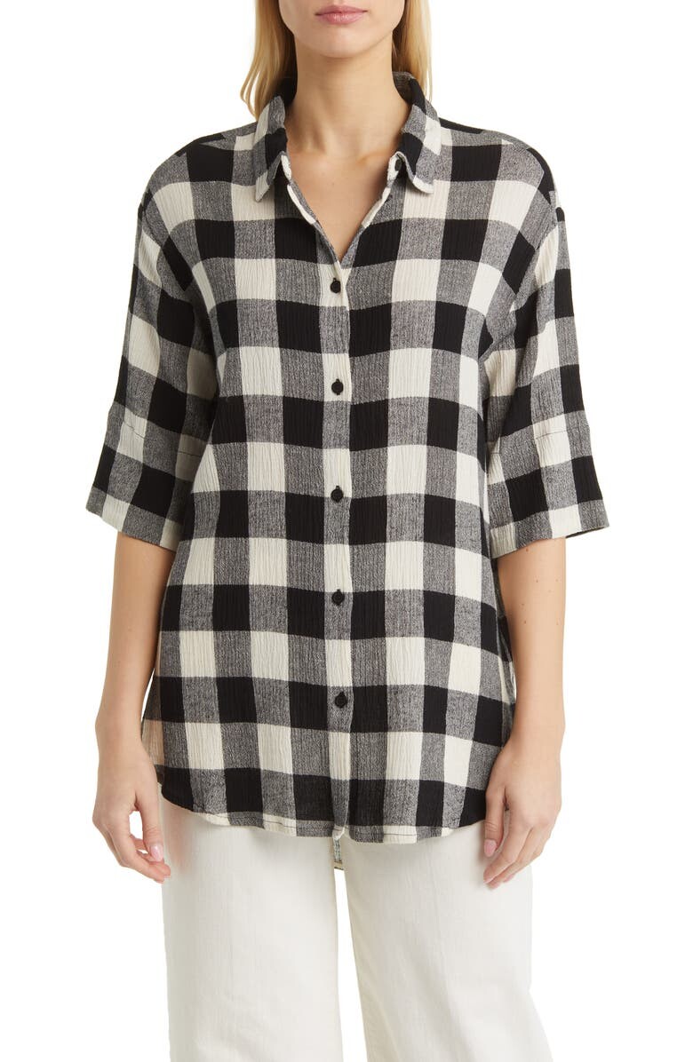 

Рубашка Ilbato Buffalo Check High-Low MASAI COPENHAGEN, черный
