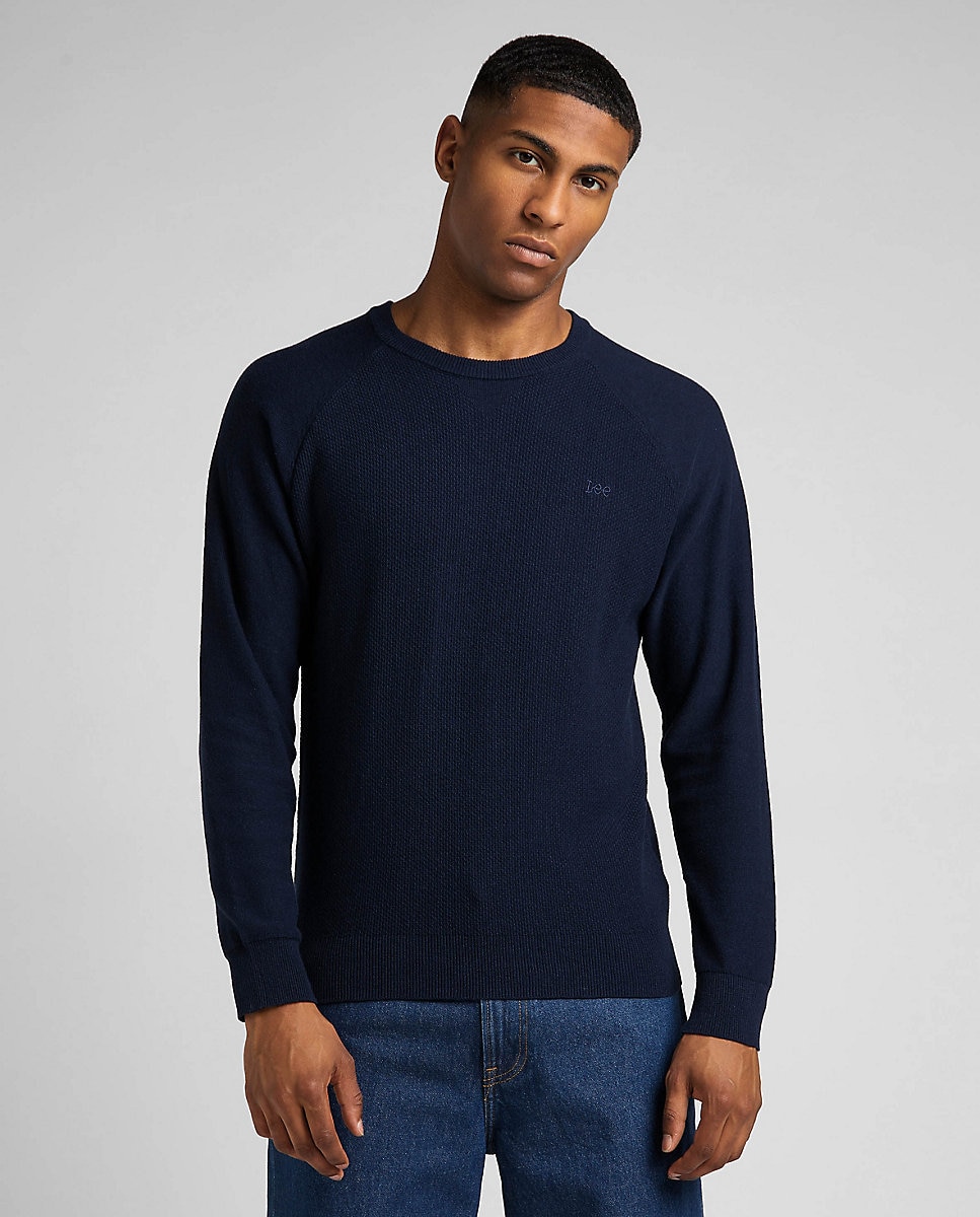 цена Мужской свитер темно-синего цвета с круглым вырезом Lee, темно-синий