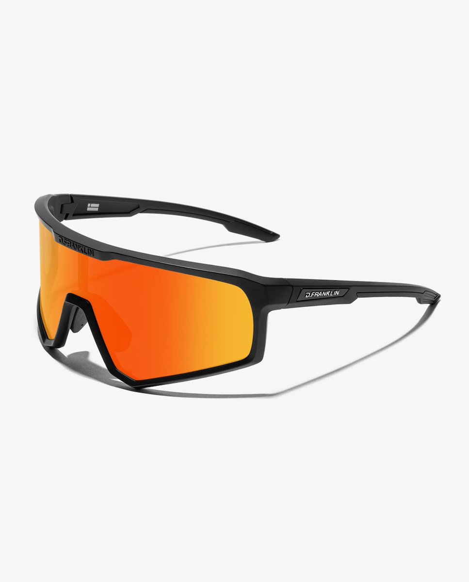 Спортивные солнцезащитные очки-унисекс Dr. Franklin в черной оправе и оранжевых линзах D.Franklin, мультиколор