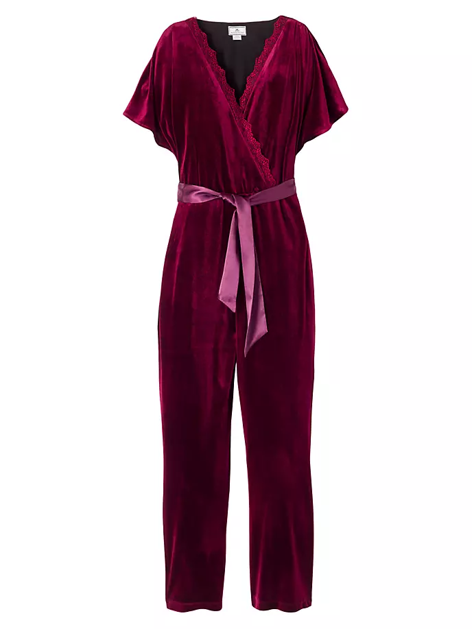 

Велюровый комбинезон Royal Garnet Petite Plume, цвет bordeaux