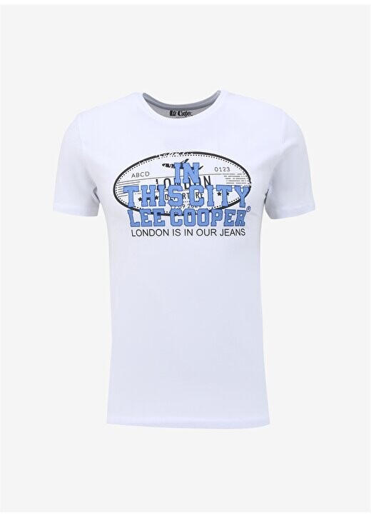 

Белая мужская футболка с круглым вырезом 232 LCM 242025 BERNT WHITE Lee Cooper, белый
