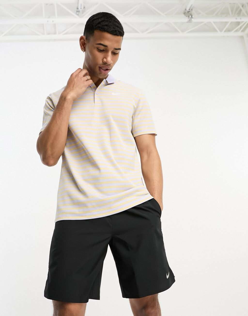 

Серая рубашка-поло в полоску Nike Golf Victory Dri-Fit