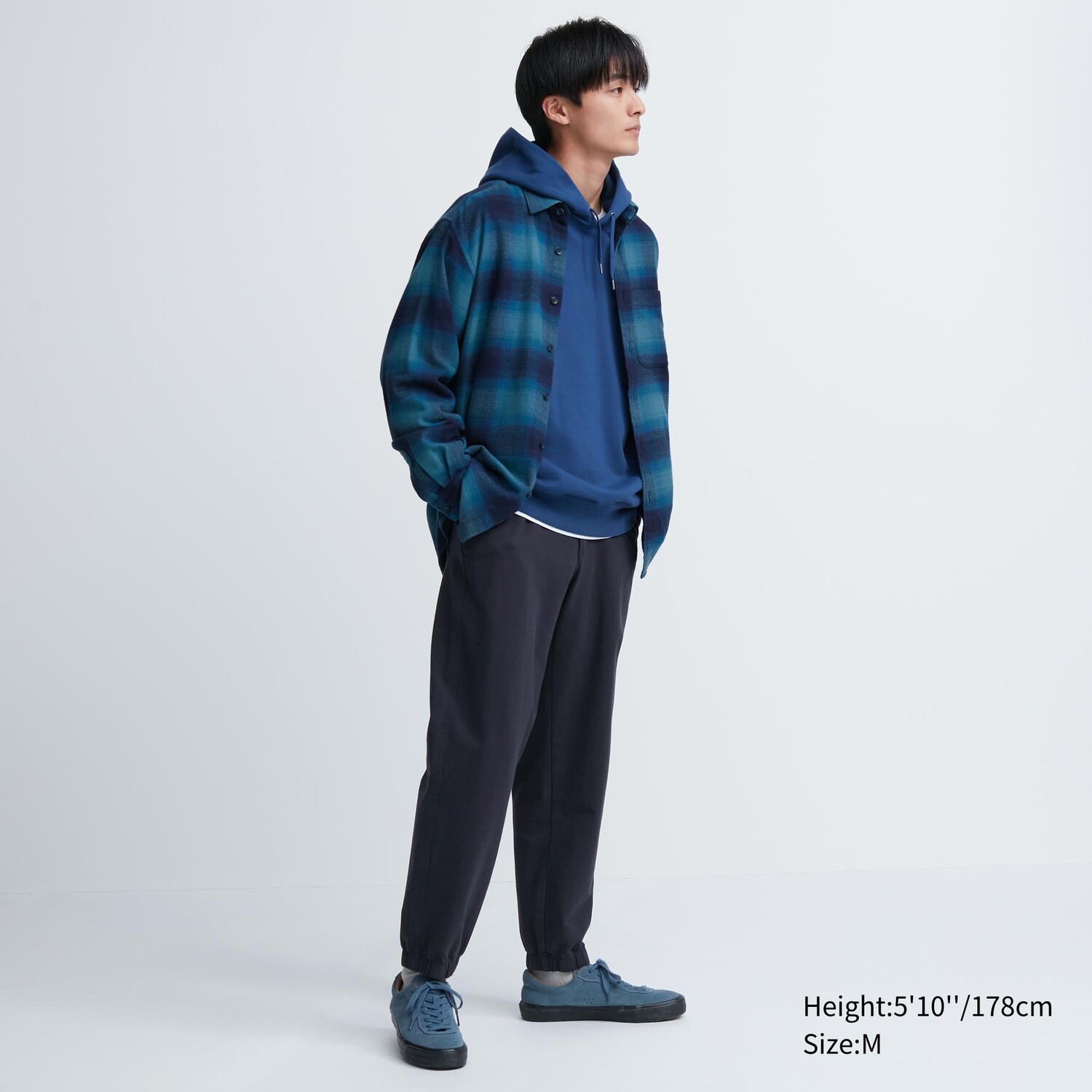 

Джоггеры из стираного джерси длиной до щиколотки Uniqlo, темно-синий