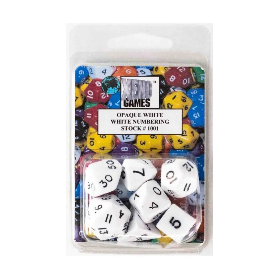 

Полиэфирный комплект Белый с черным (7), Dice - Opaque (Xeno Games/Crystal Caste)