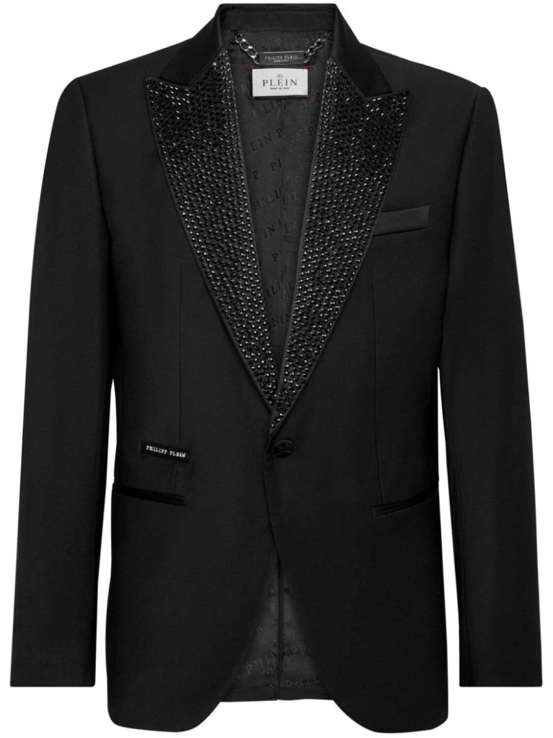 

Philipp Plein однобортный пиджак с кристаллами, черный