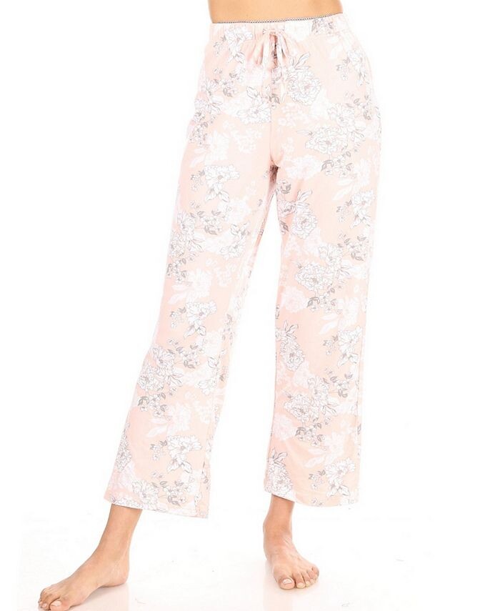 

Женские прямые пижамные брюки с завязками Tahari, цвет Blush floral