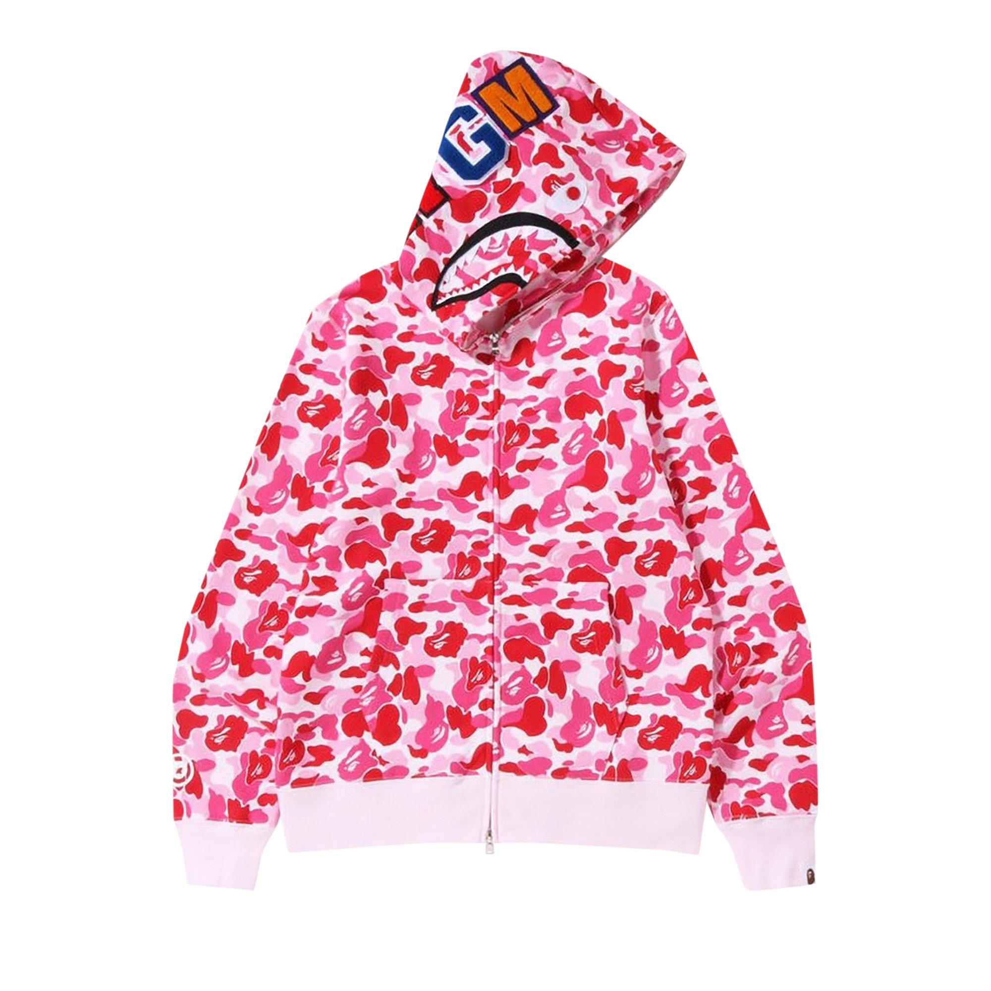 цена BAPE ABC Толстовка с капюшоном на молнии с камуфляжным рисунком, цвет Розовый