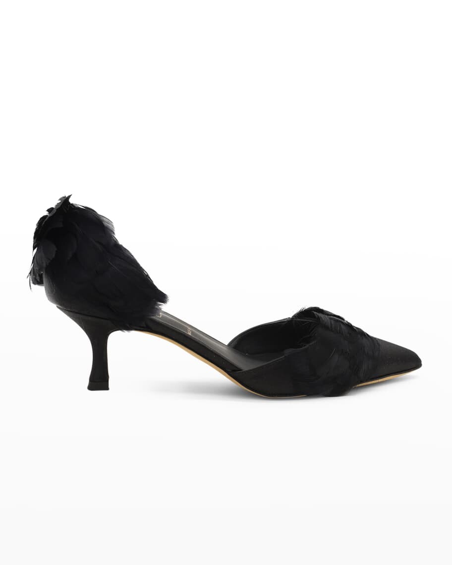 

Туфли-лодочки Sofia Satin & Feather d'Orsay Something Bleu
