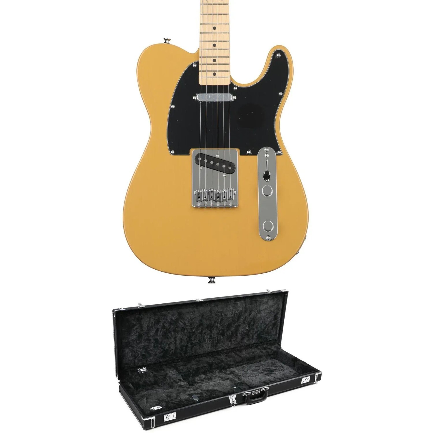 

Электрогитара Telecaster серии Affinity Squier в жестком футляре — блондинка ириска с кленовой накладкой грифа