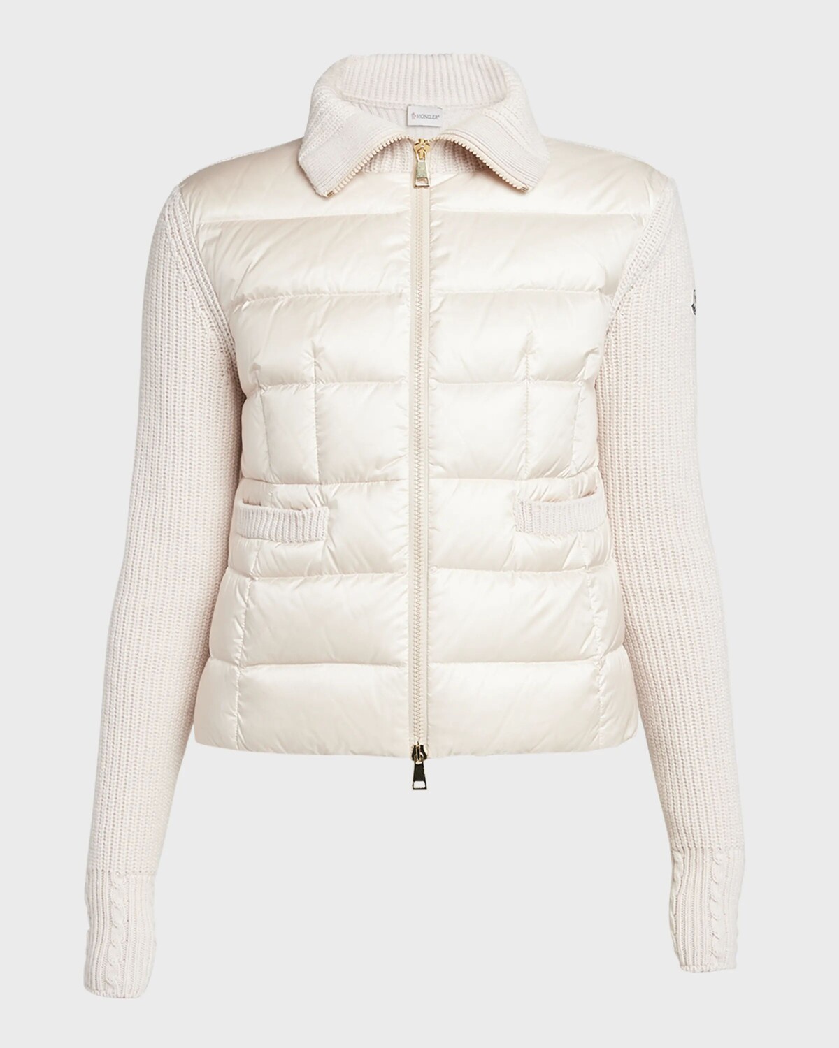 

Стеганый вязаный кардиган на пуху Moncler, цвет Pastel Pink
