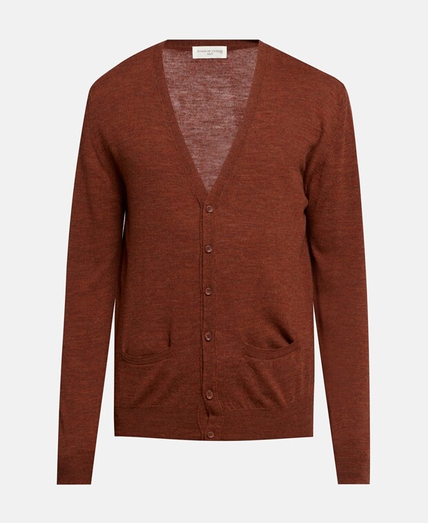 

Кардиган из шерсти мериноса American Vintage, цвет Russet