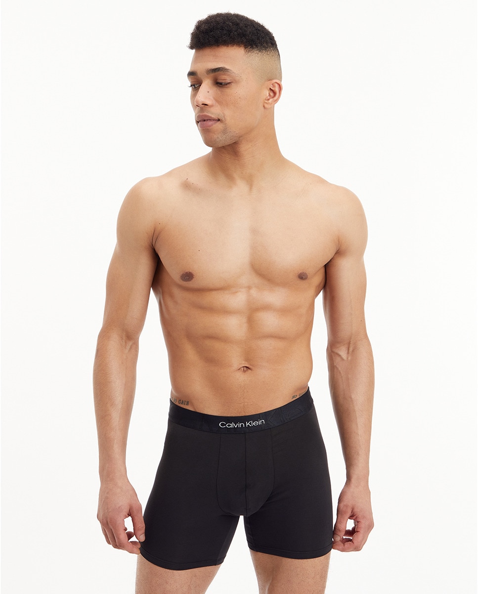 Длинный мужской боксер Calvin Klein, черный комплект нижнего белья amazonka underwear sexy черный l мл
