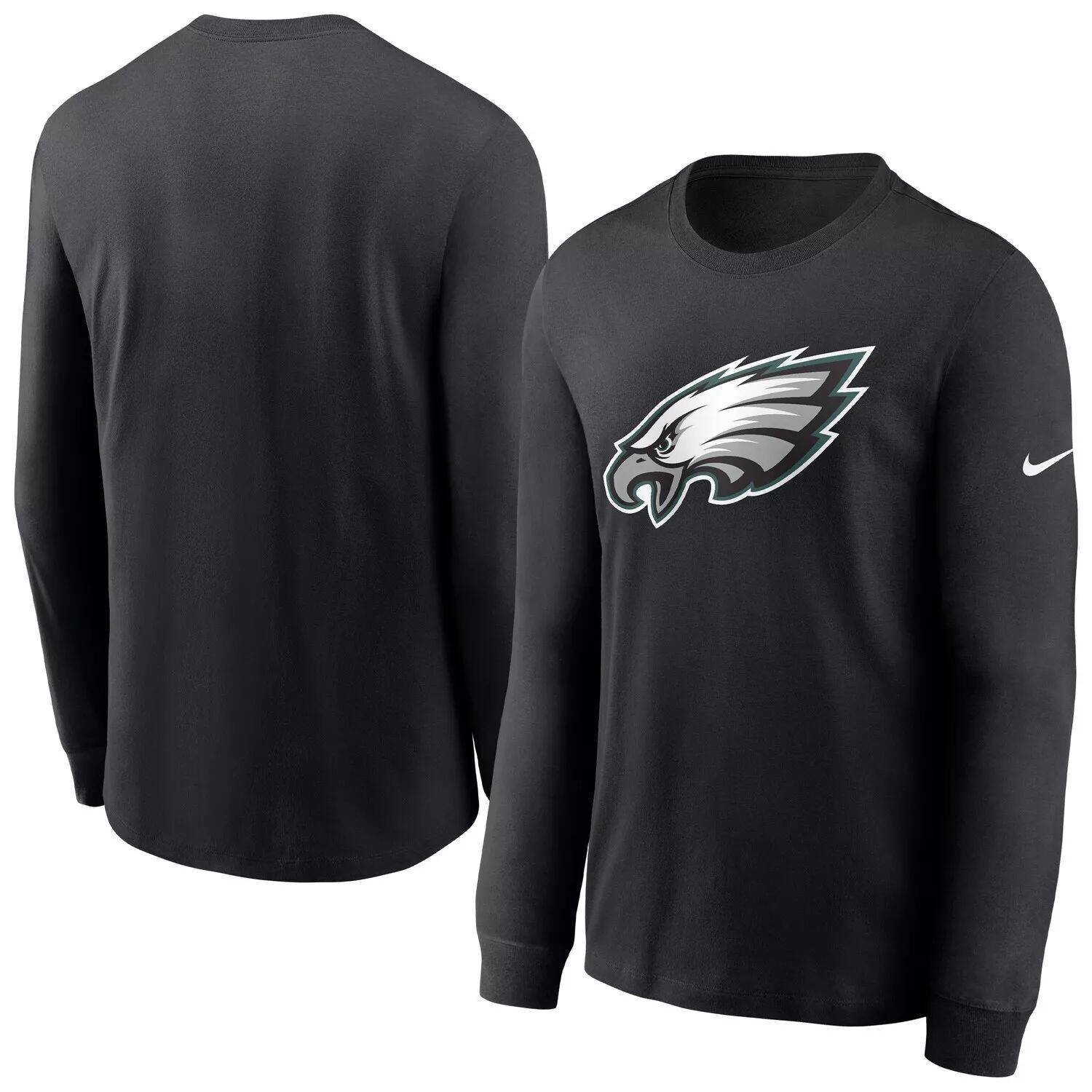 

Мужская черная футболка с длинным рукавом и логотипом команды Philadelphia Eagles Primary Team Nike, Черный