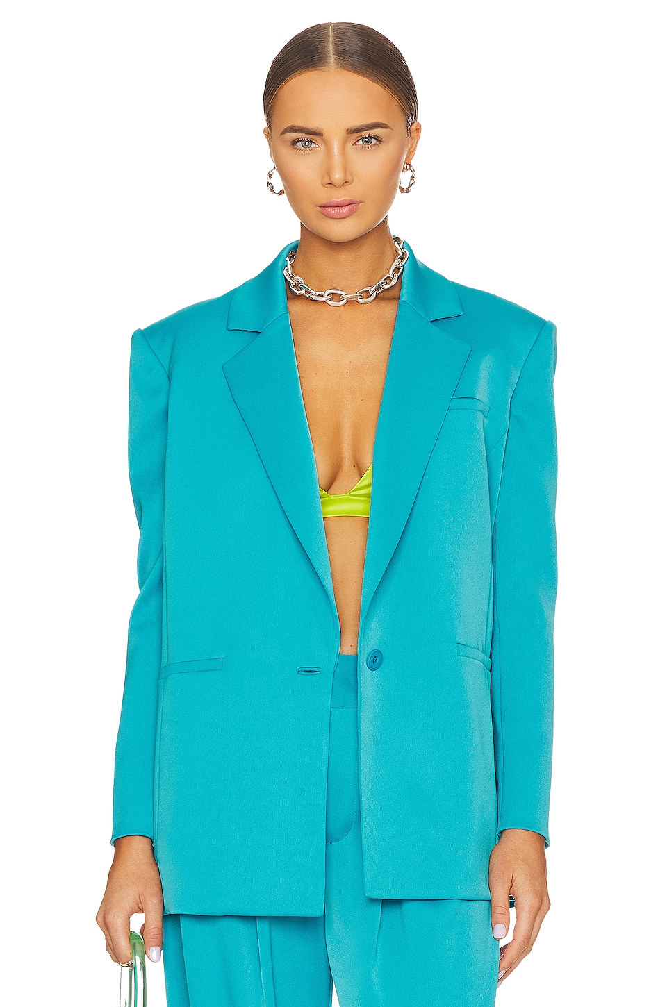 

Блейзер Alice + Olivia Shan Strong Shoulder, цвет Ocean Floor