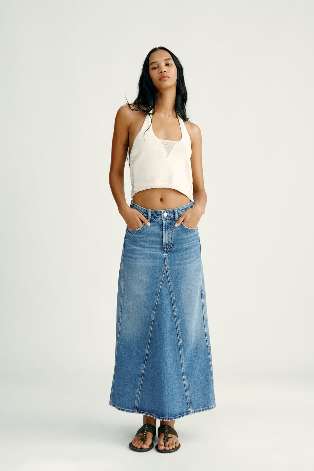 

Джинсовая юбка trf ZARA, синий