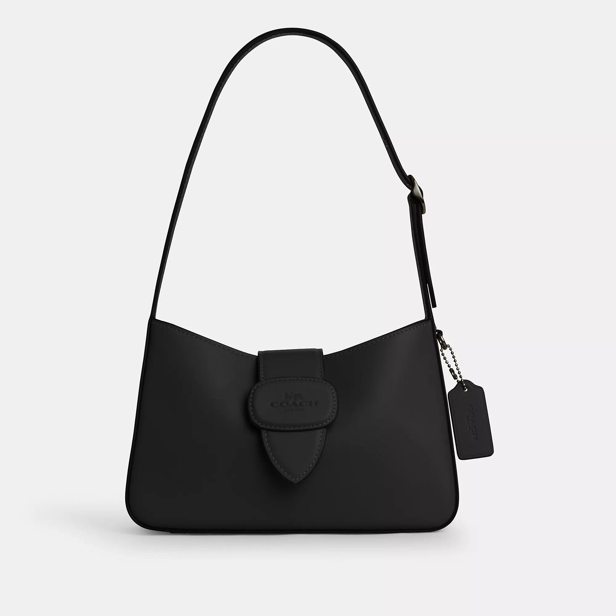 

Сумка на плечо Coach Outlet Eliza с кожаной застежкой, цвет Gunmetal/Black