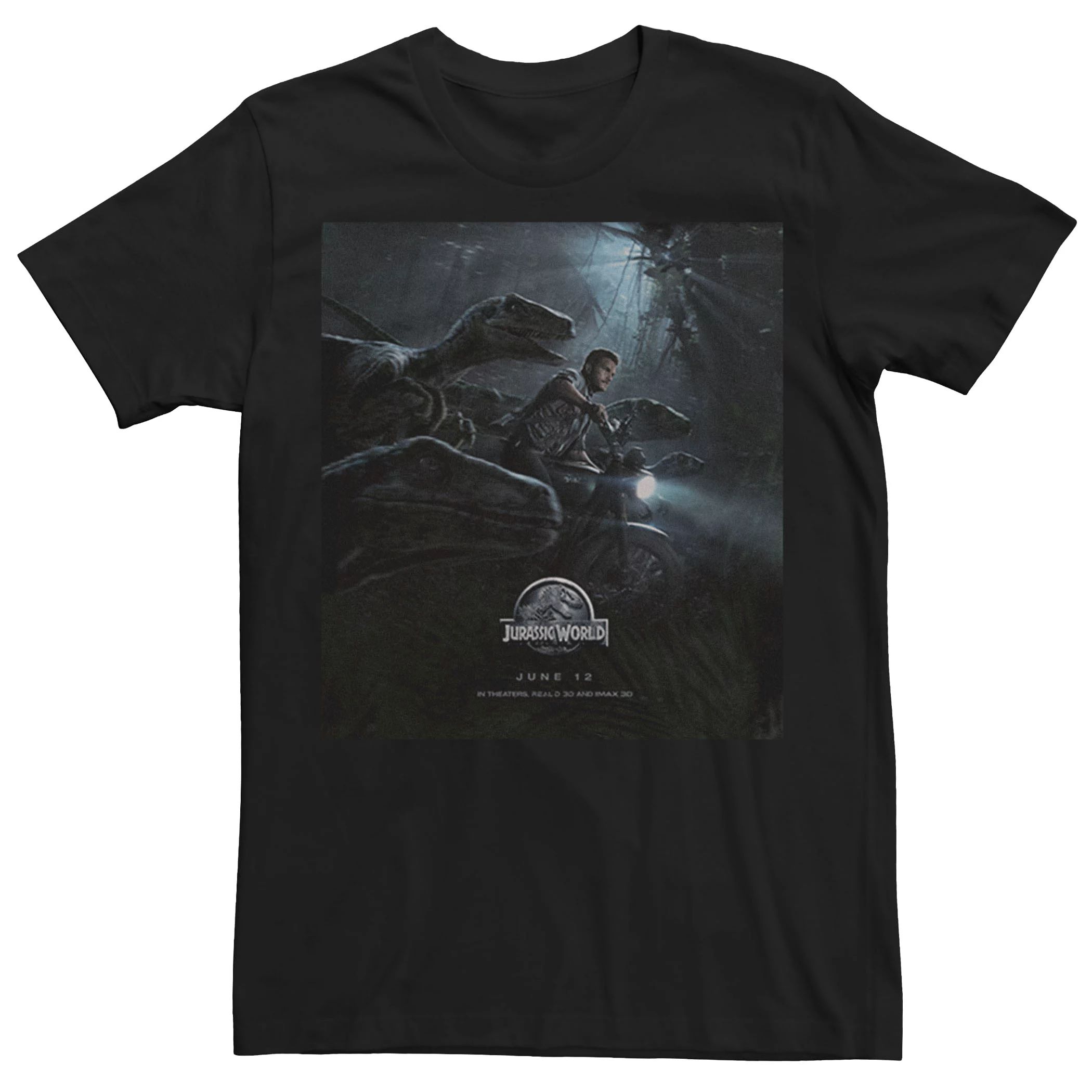 цена Мужская футболка с постером фильма «Мир Юрского периода» Owen Ride Raptor Licensed Character
