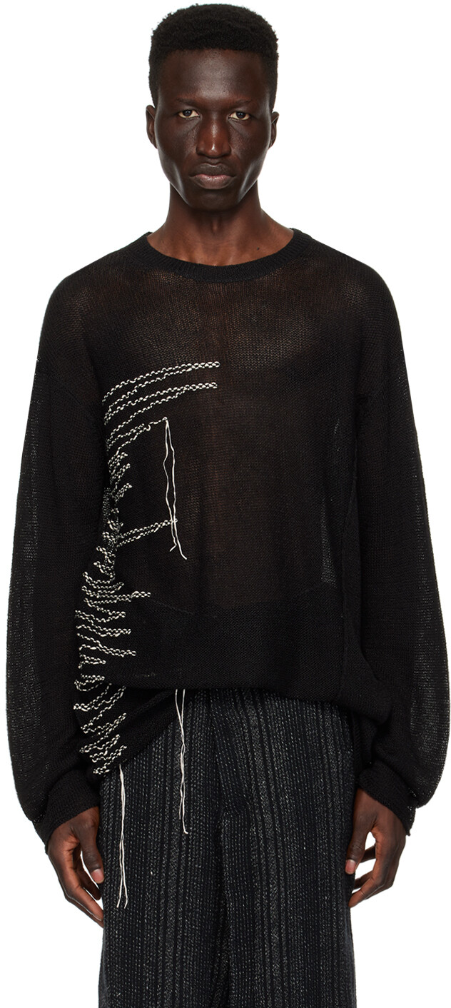 

Свитер из черной нити Yohji Yamamoto