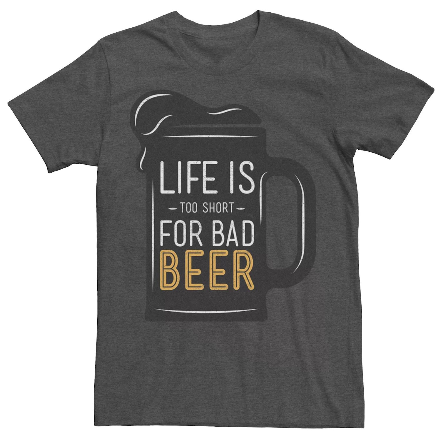 Мужская жизнь, связанная с употреблением алкоголя, слишком коротка для футболки с рисунком плохого пива Licensed Character