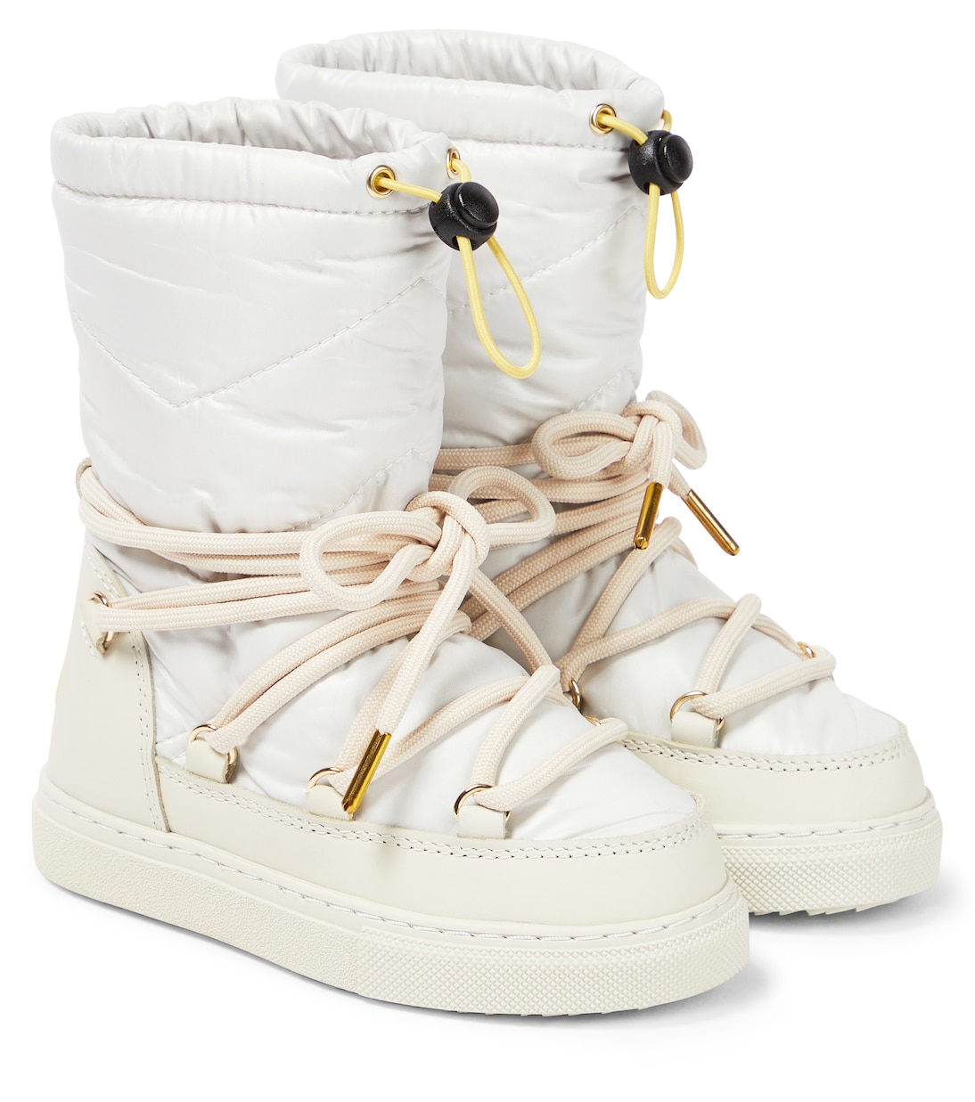 Классические зимние ботинки из технической кожи с кожаной отделкой. Inuikii Kids, белый