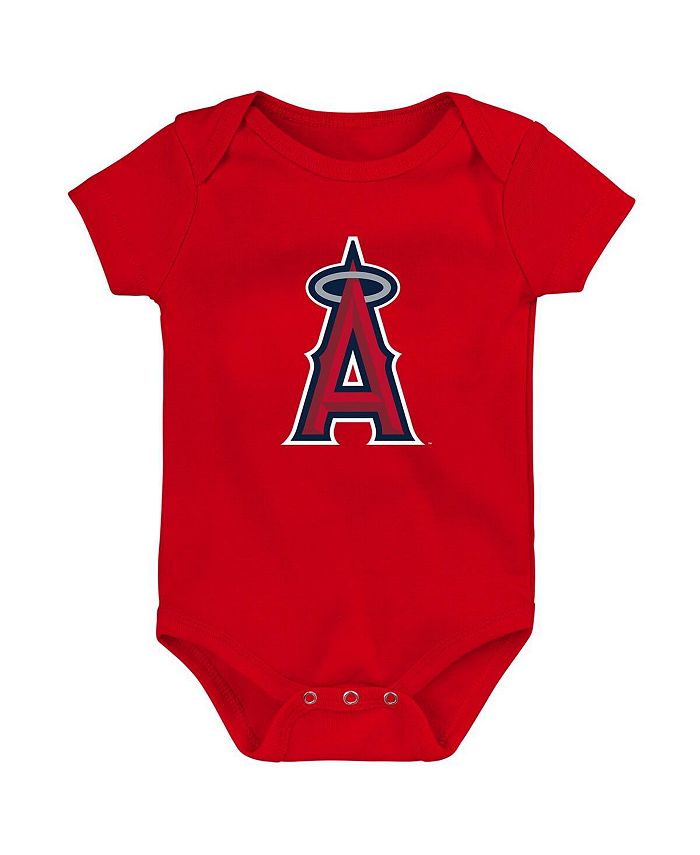 Красный боди с логотипом основной команды Los Angeles Angels для новорожденных Outerstuff, красный шапка american needle арт 21019a los los angeles angels cuffed knit milb синий размер one