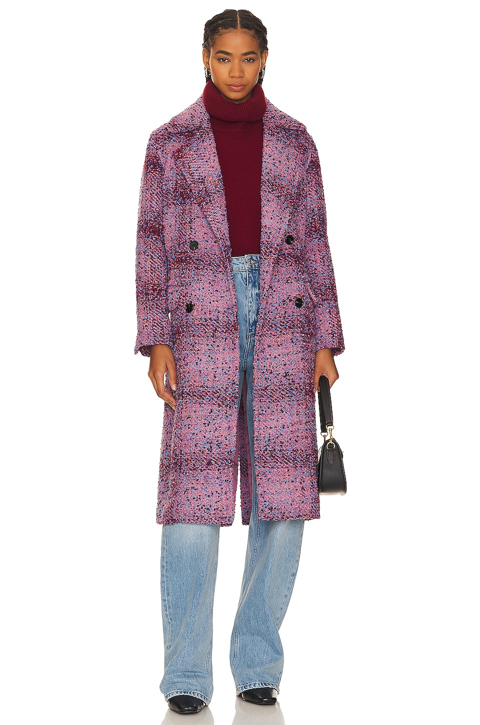 цена Пальто Ena Pelly Neve Wool, цвет Meadow Violet Tweed