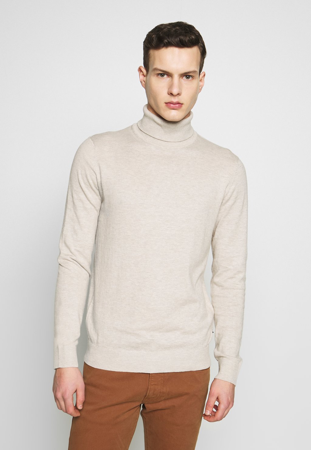 

Свитер Jack & Jones Jjeemil Roll Neck, овсяный меланж, Серый