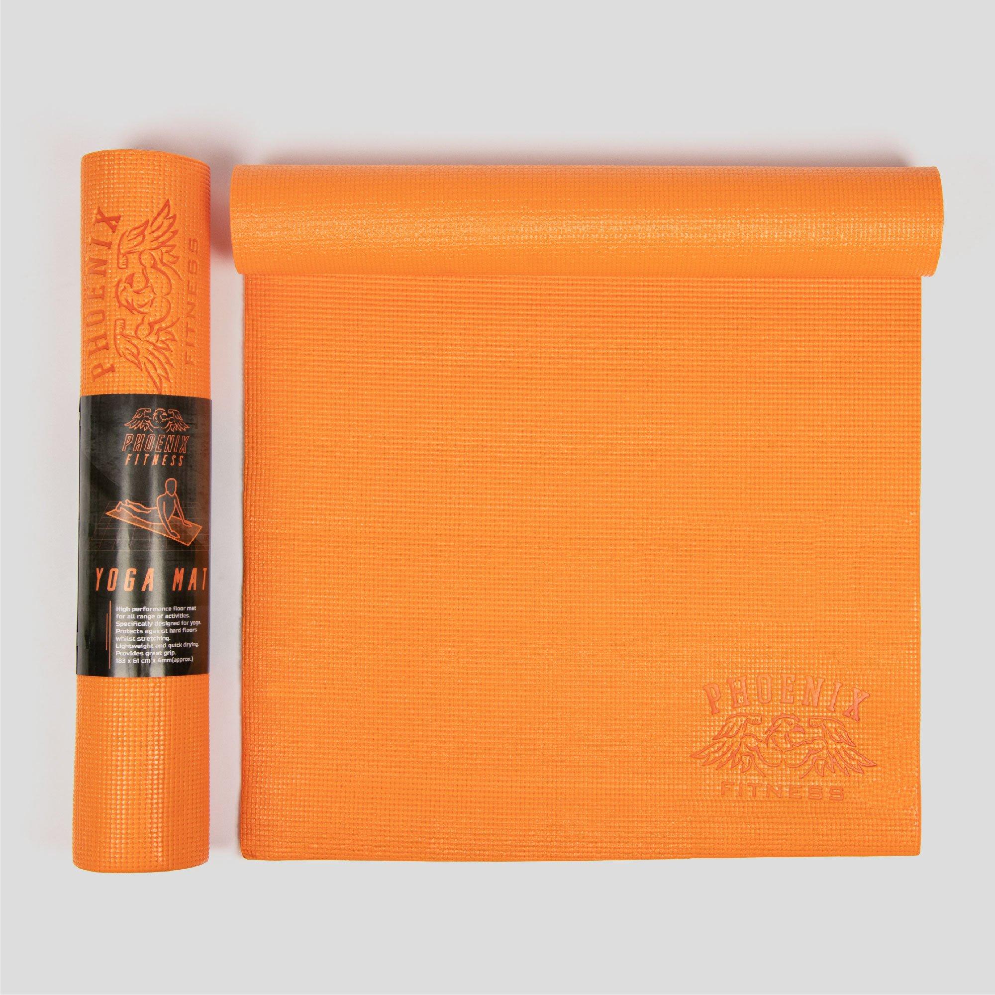 Коврик для йоги - оранжевый Phoenix Fitness, оранжевый коврик для йоги demix мультицвет
