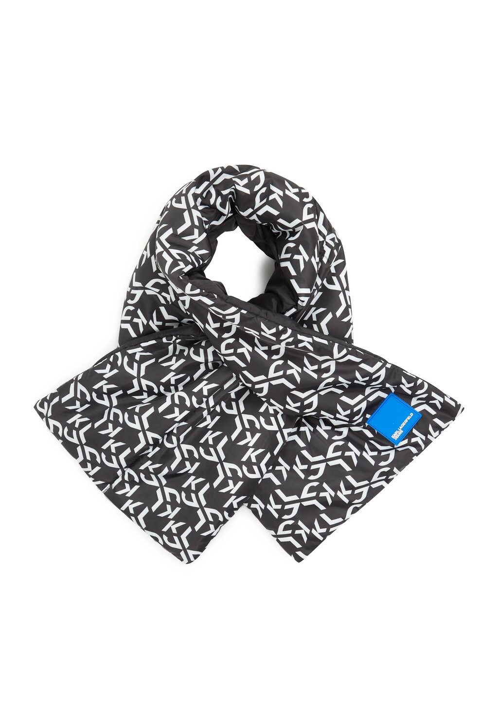 

Шарф PUFFY MONOGRAM ALL-OVER PRINT Karl Lagerfeld, черно-белый с принтом по всей поверхности