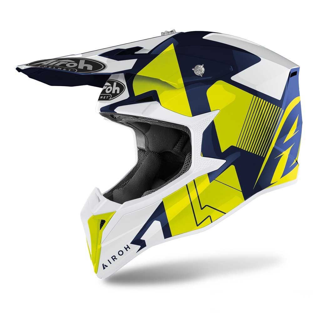 Шлем для мотокросса Airoh Wraap Raze, синий