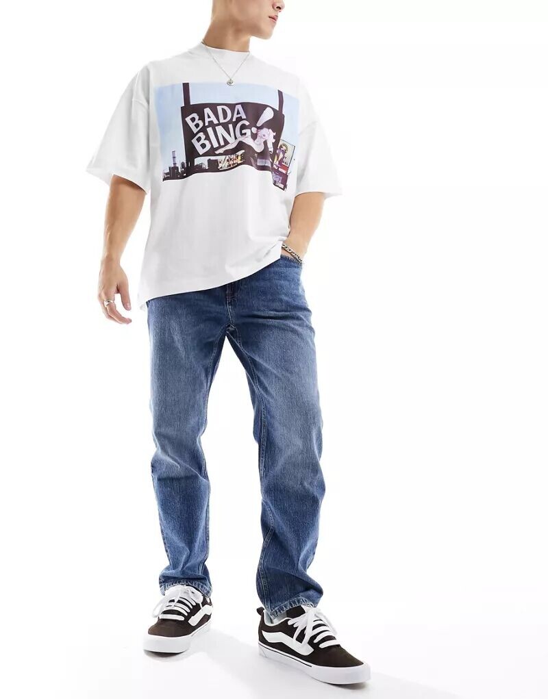 

Синие узкие джинсы Bershka
