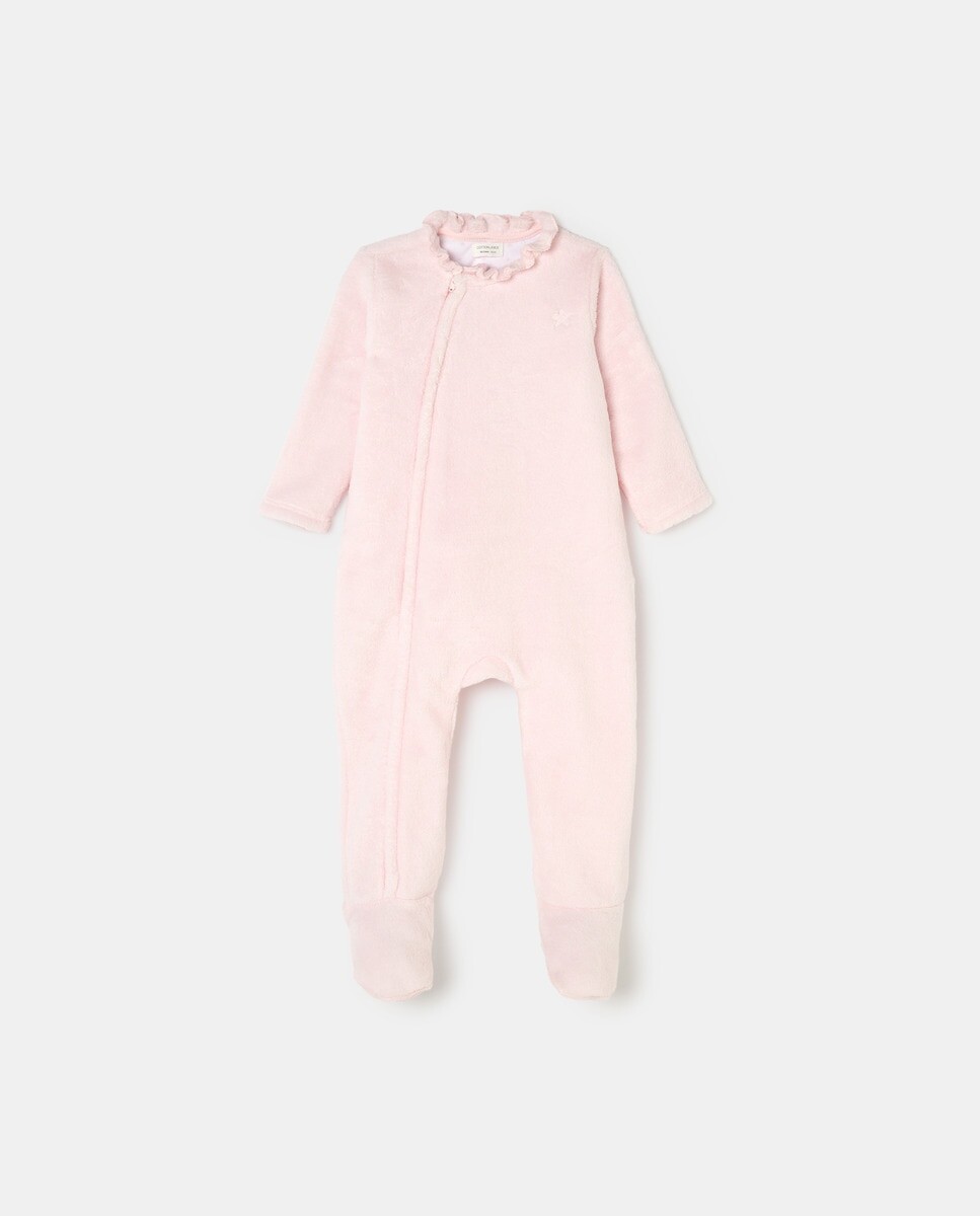 

Однотонный базовый комбинезон с боковой молнией спереди Cotton Juice, розовый
