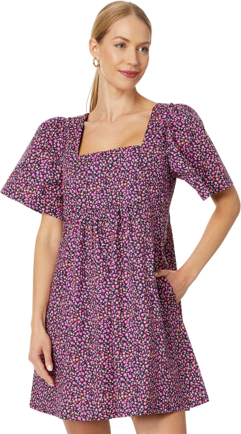 

Свободное платье Babydoll Draper James, цвет Nassau Navy Multi