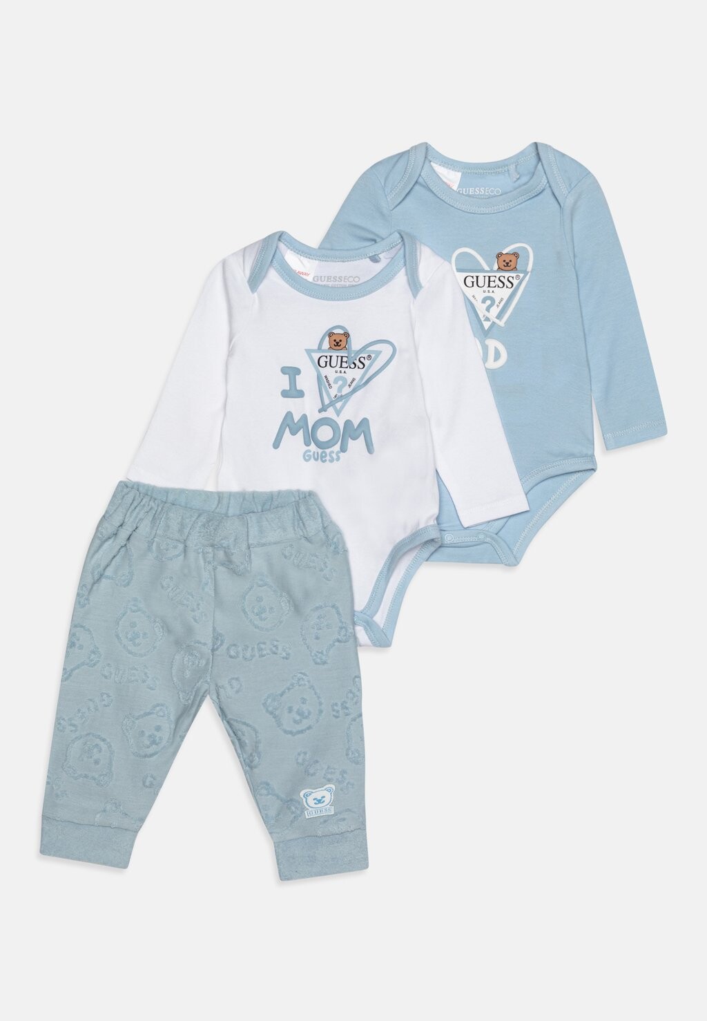 

Подарок на рождение NEWBORN UNISEX SET Guess, цвет frosted blue