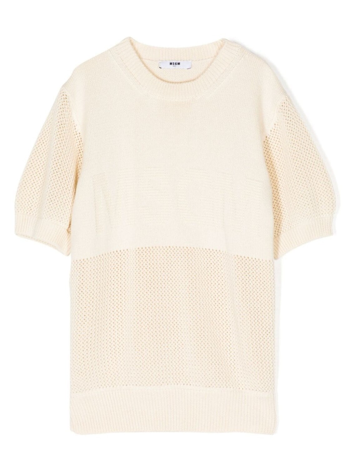 

Трикотажная футболка с круглым вырезом MSGM Kids, бежевый
